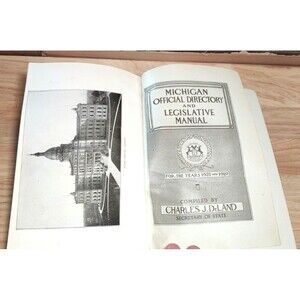 Michigan Original 1921-22 Official State Directory & Legislative Manual